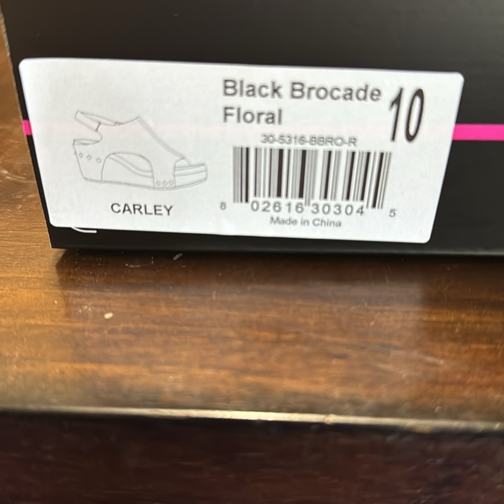 Corkys Carley Wedge Limited Edition Black Brocade - Picture 4 of 5